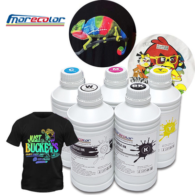 DTF couleur blanche CMYK de l'encre d'imprimerie de couleur de 1 litre pour l'impression par transfert